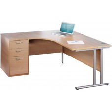 New 1600 x 1200 Crescent workstation with Desk high drawer unit