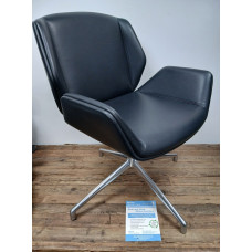 Kurze Meeting Chair by Boss Design - Fully Upholstered in Black Leather