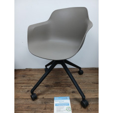 ORN Loria Arm Chair - Taupe shell on Black Base with Castors
